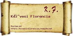 Kövesi Florencia névjegykártya